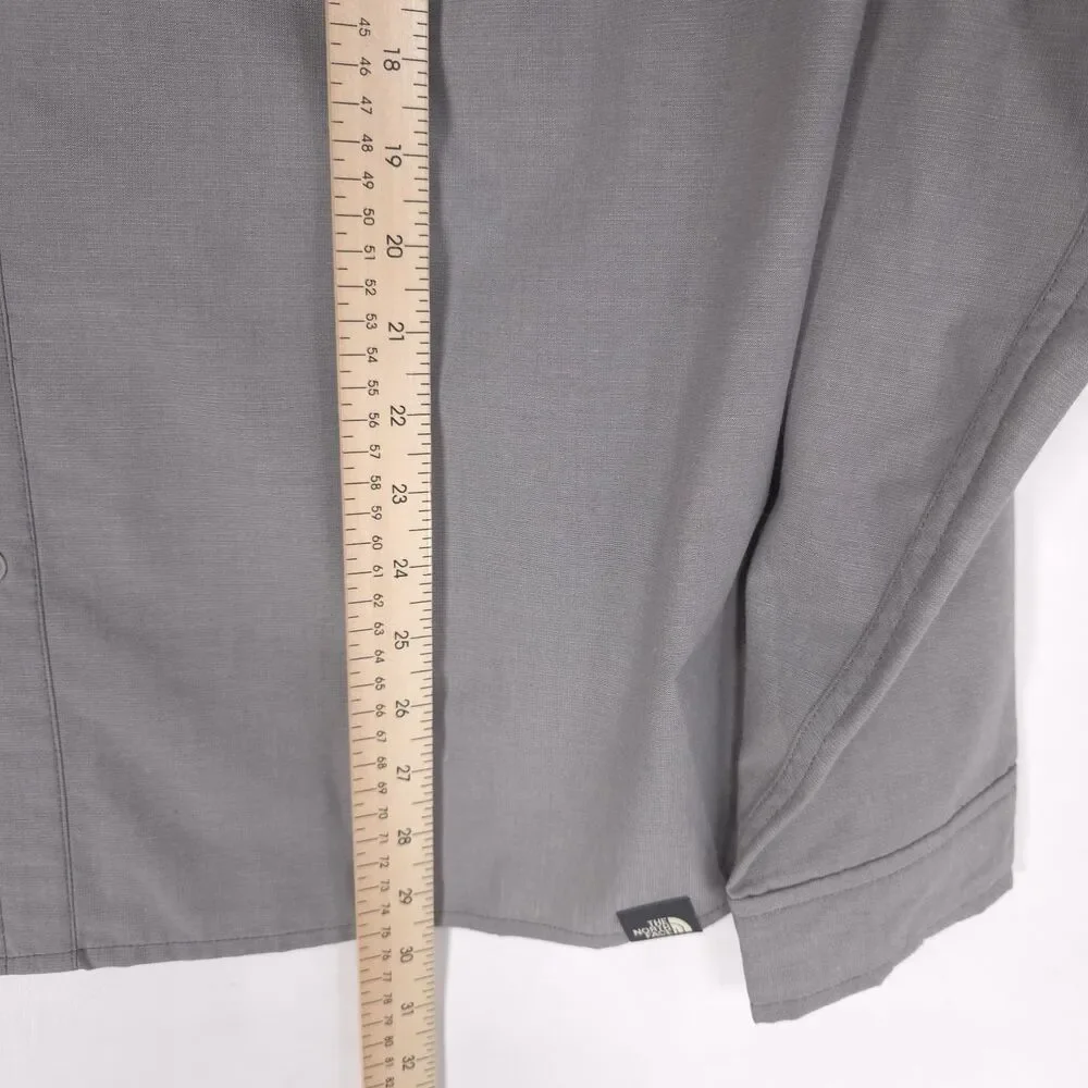 THE NORTH FACE Men’s Button Up Shirt LARGE Gray Long Sleeve Outdoor Hiking